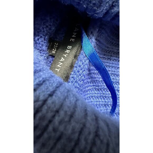 LANE BRYANT SIDE BUTTON SWEATER PONCHO High neck‎ BLUE SIZE 22/28 - Picture 4 of 4